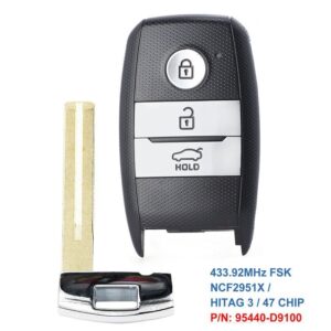 KIA Sportage GT Line 2016-2018 Smart Remote Key 3 Buttons 433MHz Transponder 95440-D9100